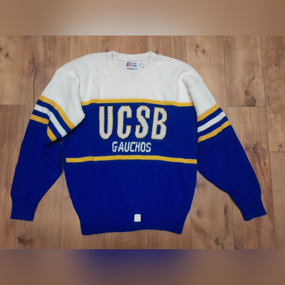 NWT UCSB University of California, Santa Barbara Cliff Engle Sweater Size M 80's